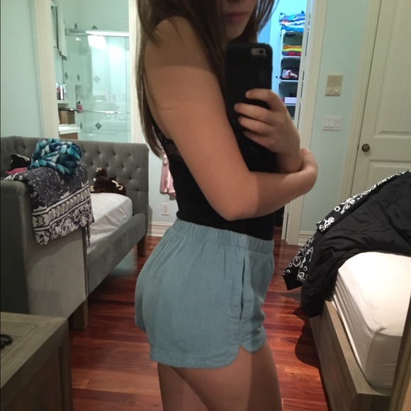Faux denim brandy melville shorts - Picture 1 of 2