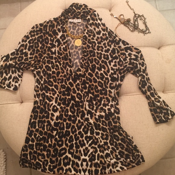 Animal print faux wrap