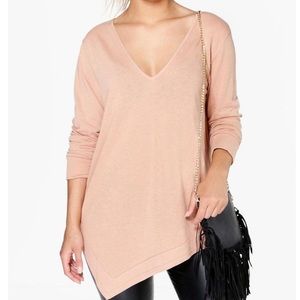 Asymmetrical pink sweater size 16!