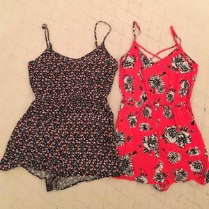 2 H&M Floral Rompers Size 8