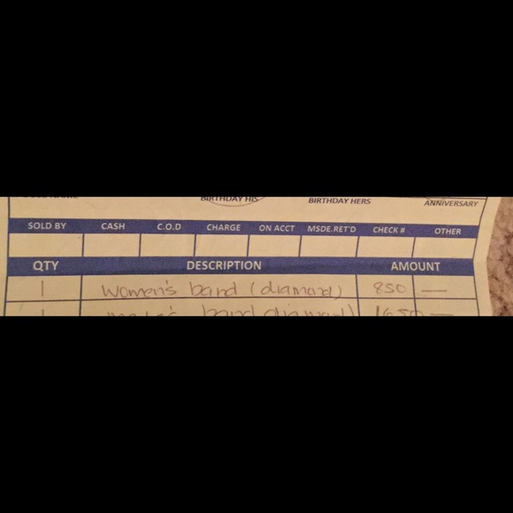 Platinum Diamond ring w/ band - Picture 4 of 4