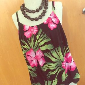 Hawaiian Print Spaghetti Strap