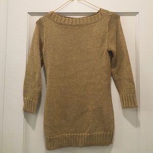 Ralph Lauren black label gold lurex sweater