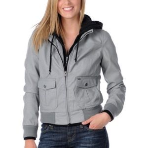 OBEY Jealous Lover Grey Bomber Jacket (Size XS)