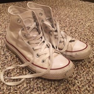 Women's size 7 high top white converse