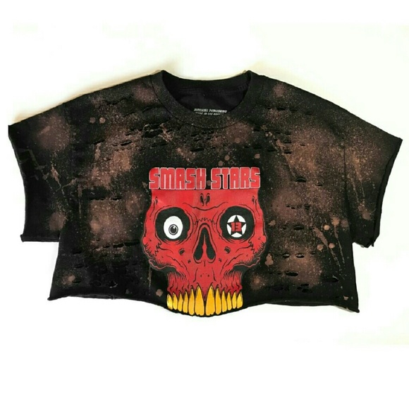 Smashstars bleached skull crop top.