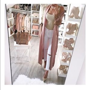 Long pink cardigan