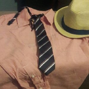 Boys Bundle-pink shirt & tie Fadora & Polo Jeans