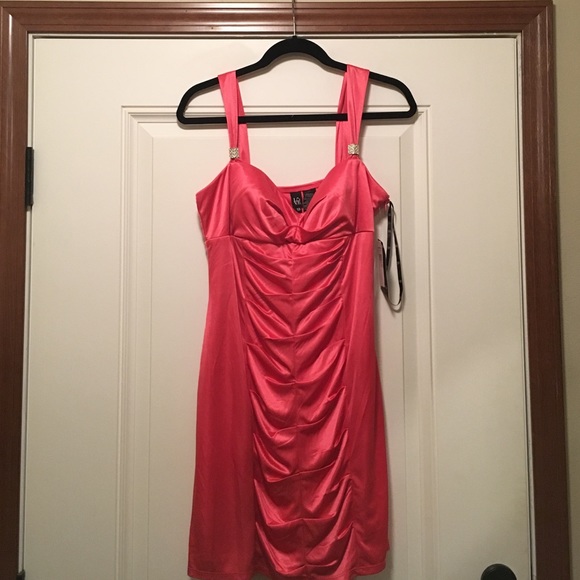 Coral Body Con Dress