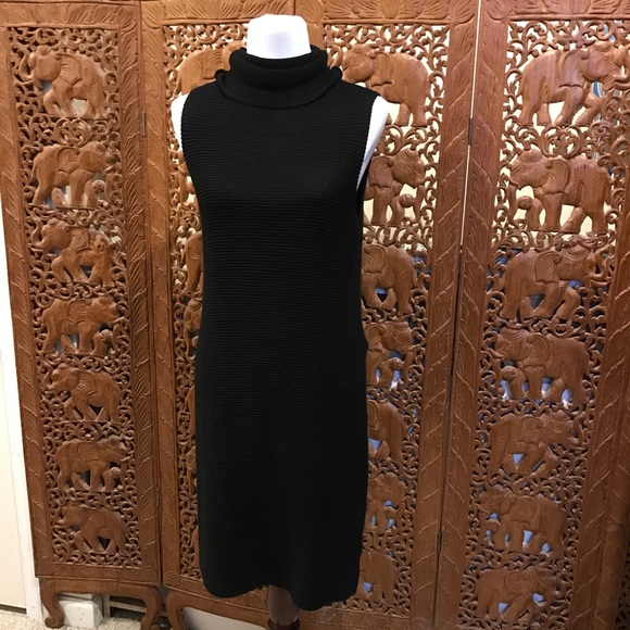 Slit Knit Dress w/Cowl