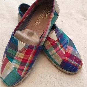 Ladies TOMS Plaid Madras Size 6.5