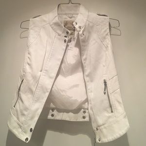 Downtown Coalition White Moto Vest