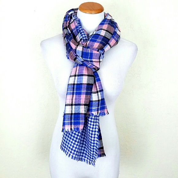 American Colors Accessories - 100% Cotton Plaid Reversible Scarf