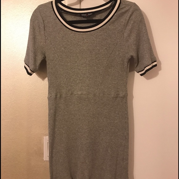 Sweater Dress Mini Gray with Black Lining