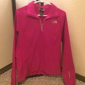 Size M The North Face windbreaker fuchsia color