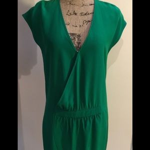 Haute Hippie Christmas green silk dress