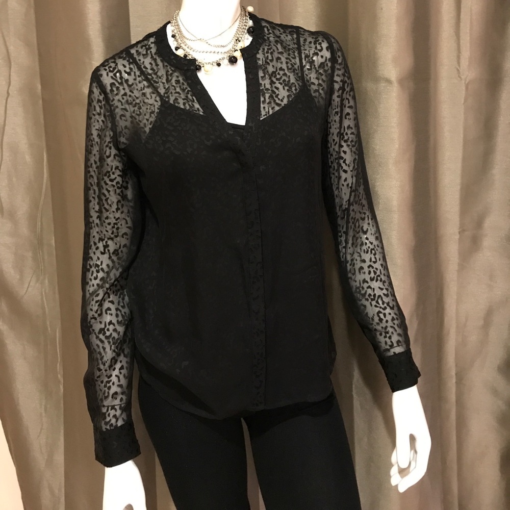 Theory sheer silk top