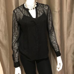 Theory sheer silk top
