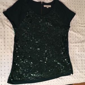 Green sequin blouse