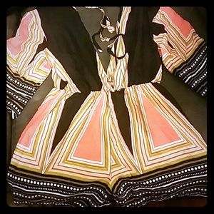 Super cute plunge neck romper
