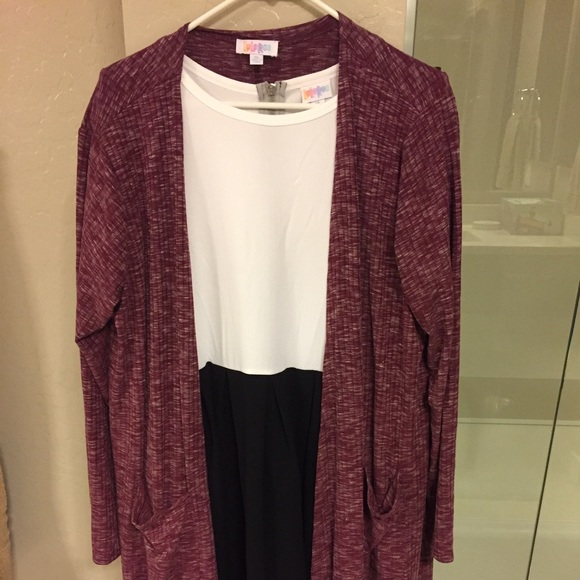 Lularoe Sarah Cardigan and Amelia Dress XL NWT