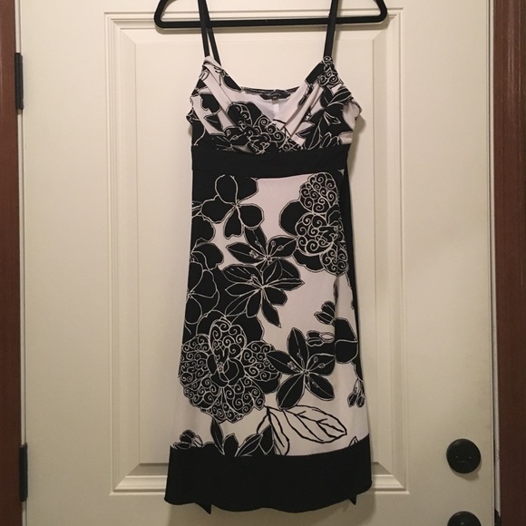 Black and White Floral Spaghetti Strap Dress