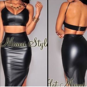 Faux leather crop top Faux leather crop top