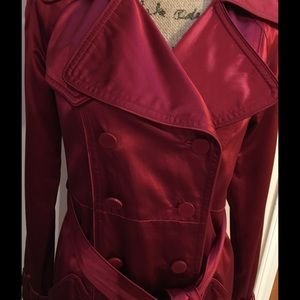 Deep red silk Jacket. Catherine Malendrino