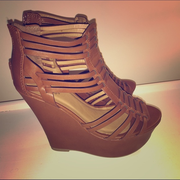 Charlotte Russe Cognac Wedges