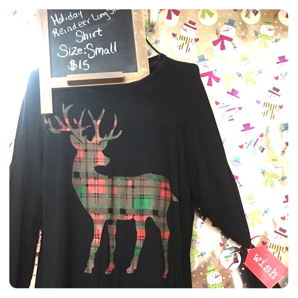 Long sleeved Black reindeer tunic