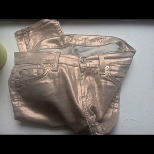 Metallic Pink Skinny Jeans