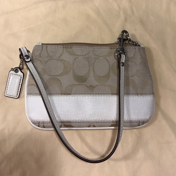 Small Cream Coach Wristlet