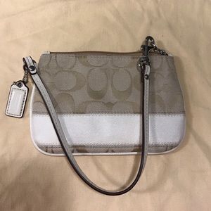Small Cream Coach Wristlet