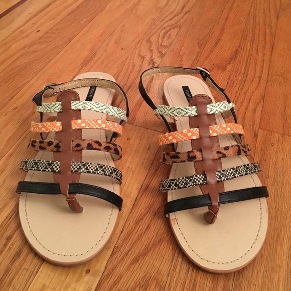 Multi print sandals