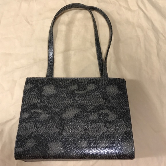 Boxy Faux Reptile Handbag