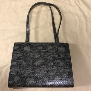 Boxy Faux Reptile Handbag
