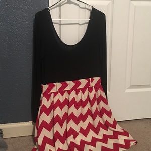 Red and cream chevron