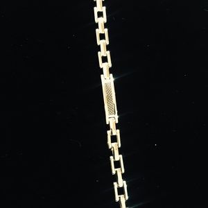 Men platinum bracelet with onyx