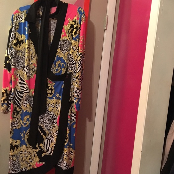 Multi colored wrap dress