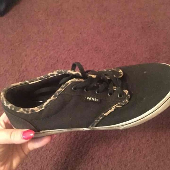 Cheetah Print & Black vans - Picture 1 of 1