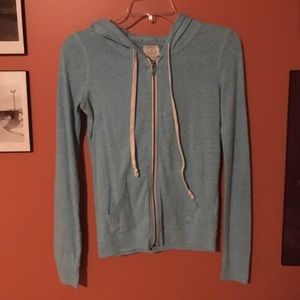 Light blue zip up hoodie