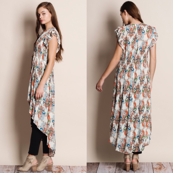 "Muse" Printed Button Down Maxi Top - Picture 2 of 4