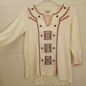 Lucky Brand Embroidered Peasant Top