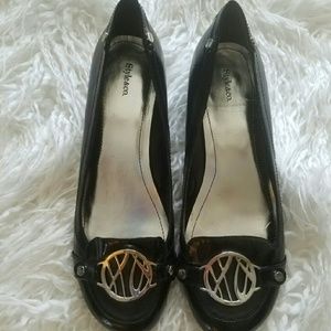 Style & Co. Black with Silver Kitten Heels