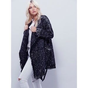 Free People Fringe Blanket Coat
