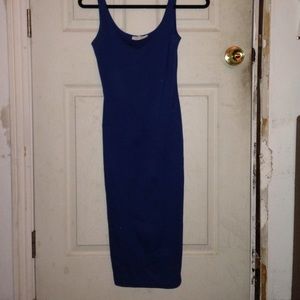 Blue calf length dress