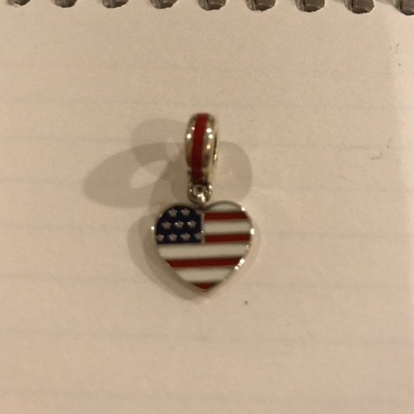 PandoraUSA❤️Flag,Red,White&Blue Enamel791548ENMX