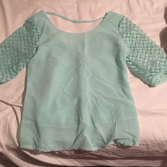 Blue chiffon blouse