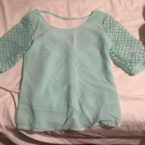 Blue chiffon blouse
