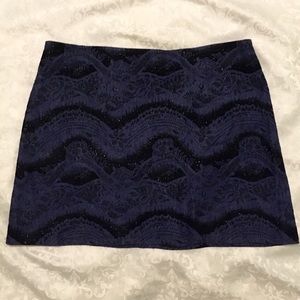 Black patterned jean skirt